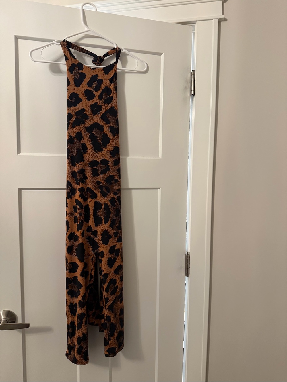 naked wardrobe Brown & Black Leopard Print Halter Jumpsuit - Picture 4 of 6